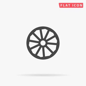 Wheel flat vector icon Stock Illustration