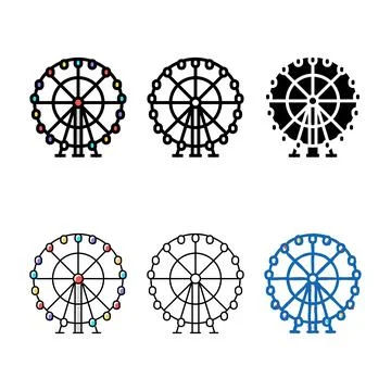 Wheel forms ferris color icon vector Illustrazione stock