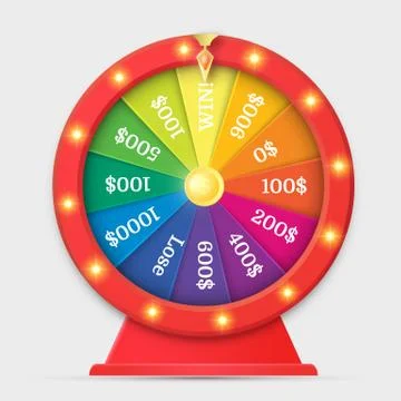 Wheel of fortune 3d object isolated on white Stock Illustration