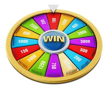 Wheel of fortune isolated on white background. 3D illustration Stock Illustration