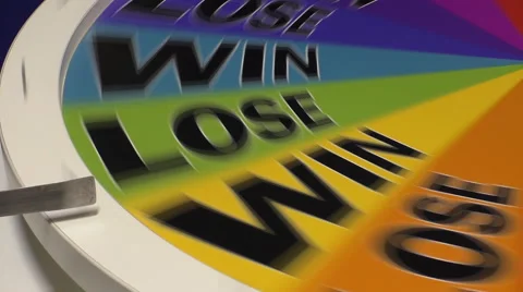 Wheel of fortune lands on Win Stock Footage 44754427