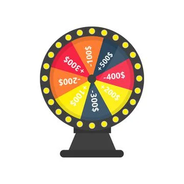 Wheel of fortune object isolated on white background. Illustrazione stock