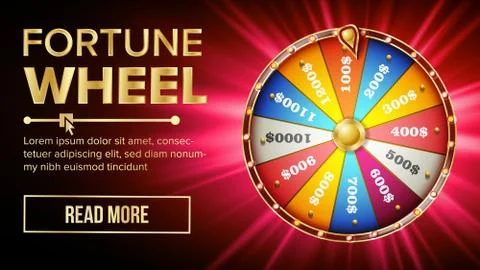 Wheel Of Fortune Vector. Gamble Chance Leisure. Colorful Gambling Wheel. Jackpot Illustrazione stock