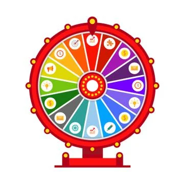 Wheel of fortune vector infographic elements, flat design isolated on white イラスト素材
