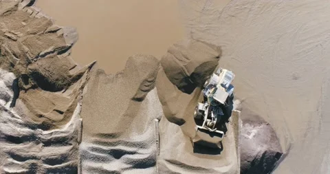 Wheel front loader works on construction site Stock Footage 159438304