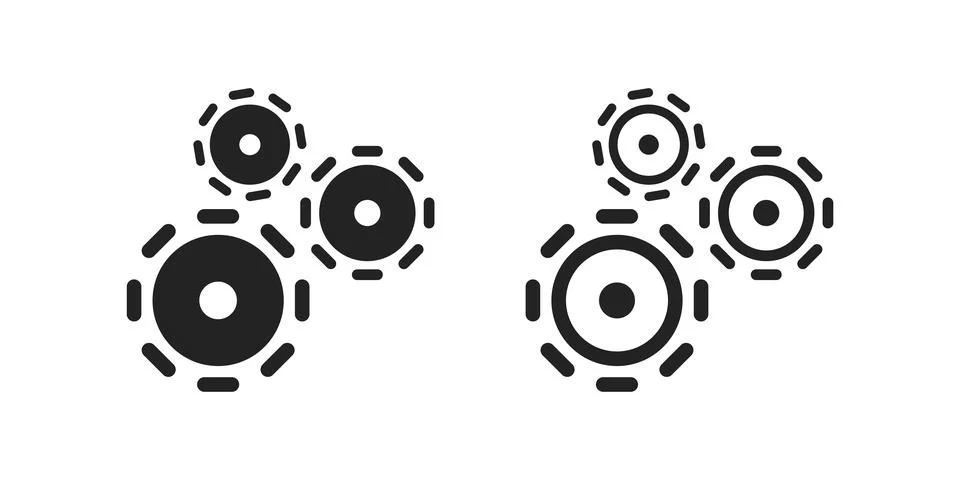 Wheel gear icon. Setting web symbol. Cogwheel sign, progress engine illustr.. Stock Illustration