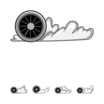 Wheel generating tire smoke effect racing concept Stock Illustration