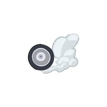 Wheel generating tire smoke with speed concept Stock Illustration