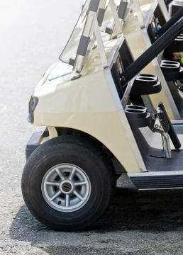 Wheel of Golf carts Stock Photos