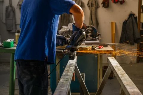 Wheel grinding Stock Photos