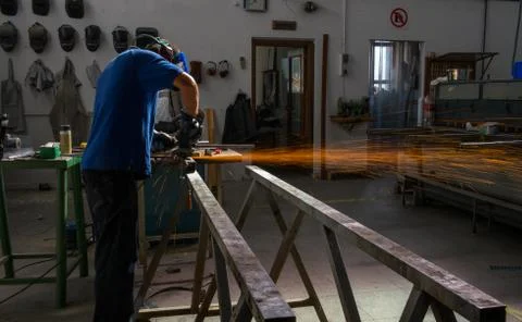 Wheel grinding Stock Photos