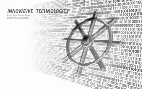 Wheel helm computer developer app concept. Business digital open source program 库存插图