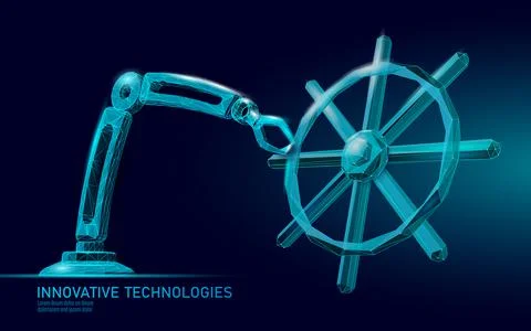 Wheel helm computer developer app concept. Business digital open source program 库存插图