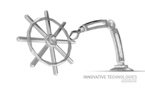 Wheel helm computer developer app concept. Business digital open source program Stock Illustration