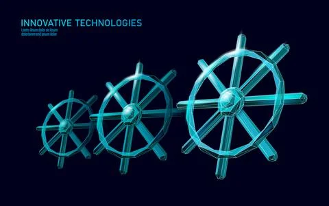 Wheel helm computer developer app concept. Business digital open source program 库存插图