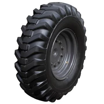 Wheel with a high protector of tractor. Stock Photos