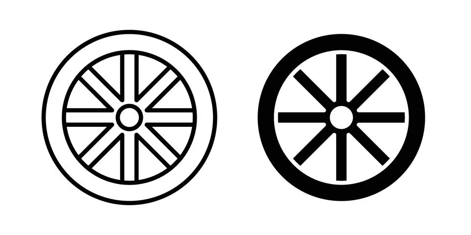 Wheel icon concept. best for web design Stock Illustration