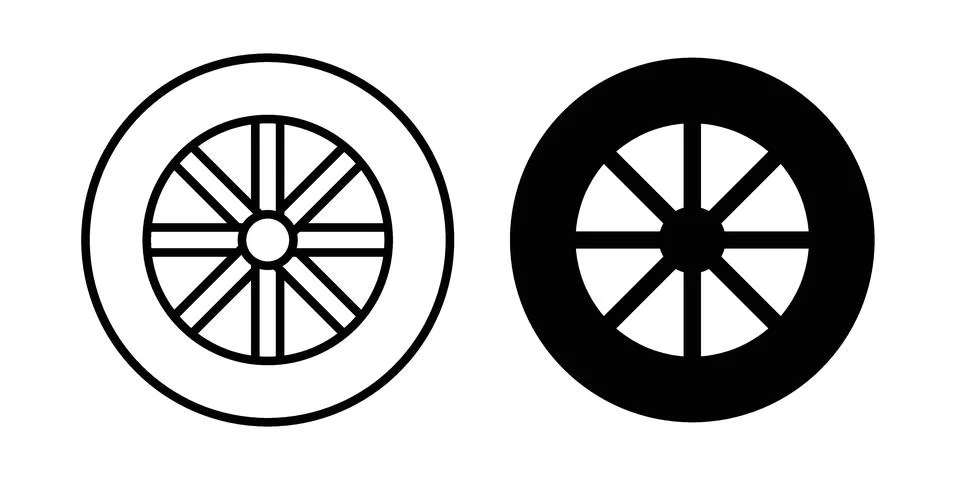 Wheel icon vector design illustrations Stock Illustration
