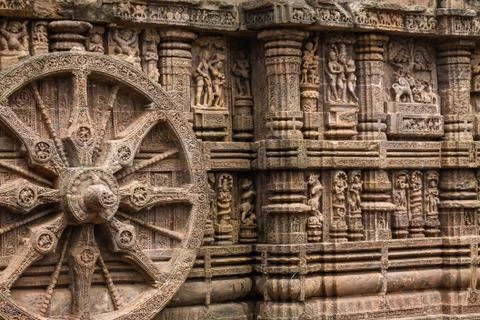 Wheel at Konark Stock-Fotos