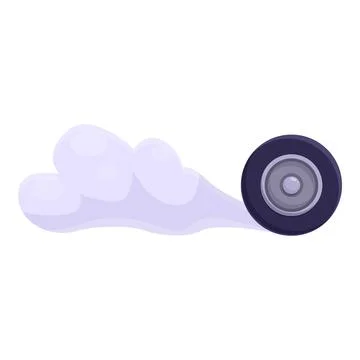 Wheel leaving smoke trail, burning rubber on asphalt Stock Illustration