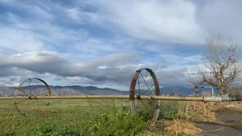 Wheel line waters field Stock Footage 125952099