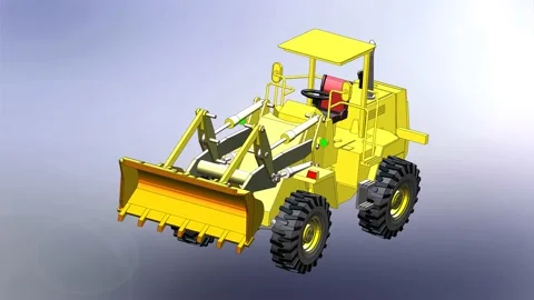 Wheel loader animation for multipurpose use Stock Footage 150157060