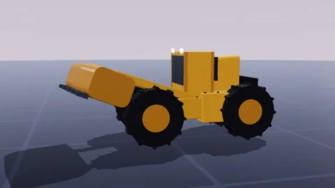 Wheel loader construction 3d loop 3D animation seamless loop Stock Footage 341779544