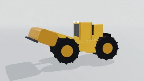 Wheel loader construction 3d loop white background 3D animation seamless loop Stock Footage 341848938