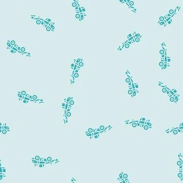 Wheel loader construction vehicle glyph seamless pattern Stock Illustration