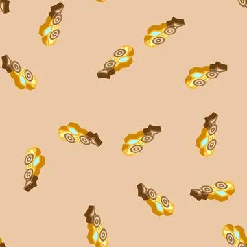 Wheel loader construction vehicle isometric icon seamless pattern Stock Illustration