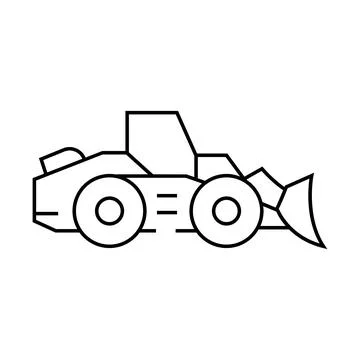 Wheel loader construction vehicle line icon vector illustration Stock Illustration