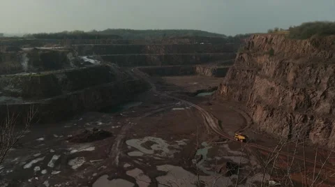 Wheel loader drives in quarry / stone pit (FULL HD) 動画素材 46124430