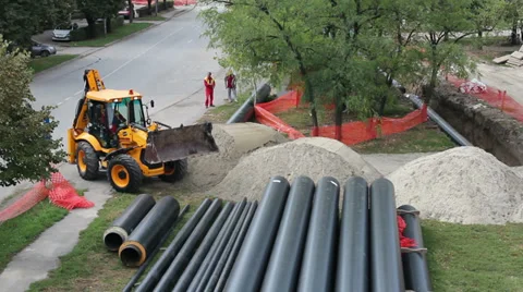 Wheel Loader Excavator With Backhoe Stock Footage 31873460