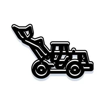 Wheel loader heavy construction equipment icon graphic Illustrazione stock