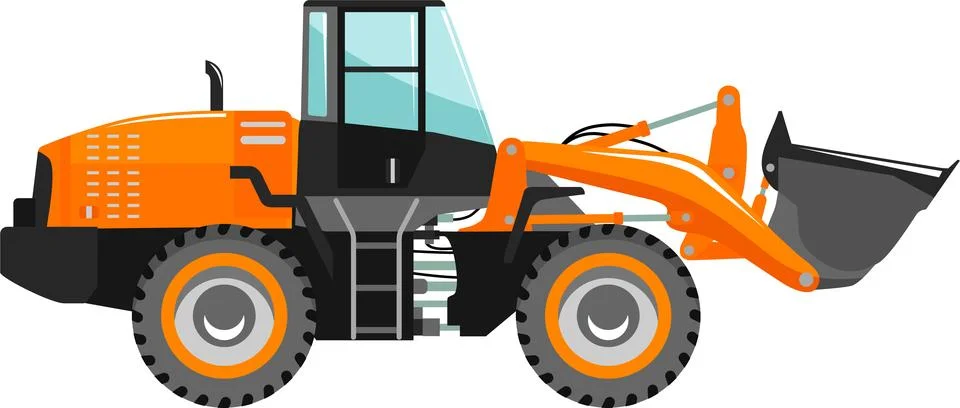 Wheel Loader Icon in Flat Style. Vector Illustration Stock-Illustration