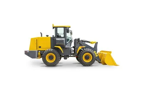 Wheel Loader Isolated on White Background. Yellow Front Loader. Loading Sho.. Stock Photos