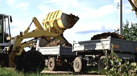 Wheel Loader Loading A Truck Stock Footage 40816236