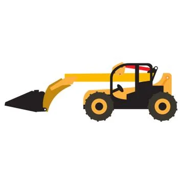 Wheel loader vehicle icon Stock Illustration