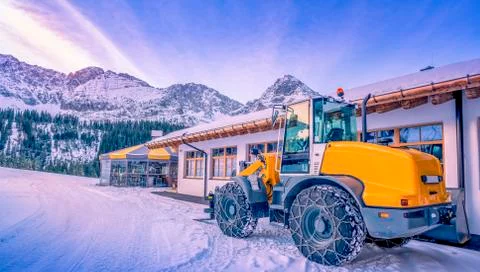 Wheel loader winter adapted Stock Photos
