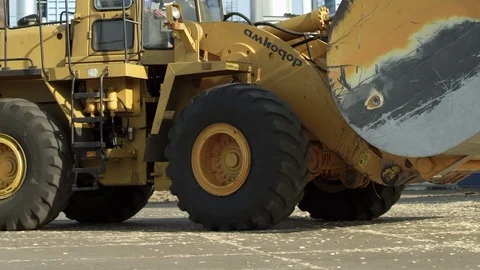 Wheel loader at the wood processing factory Stock Footage 71294606