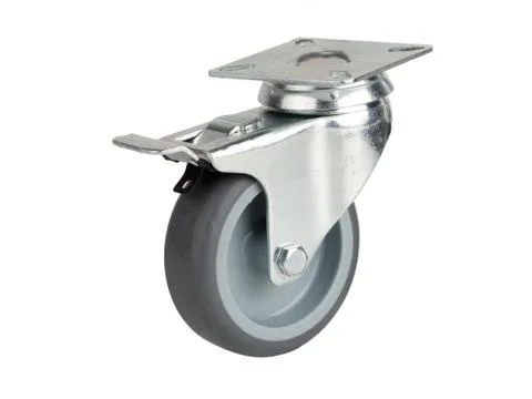 Wheel made of polyamide and gray rubber Stock Photos