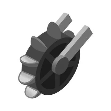 Wheel mill isometric 3d icon 스톡 일러스트