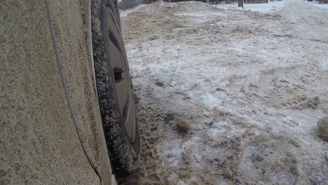 The wheel of a moving car Stock Footage 71503590