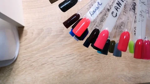 Wheel of nail art examples Video stock 117992838