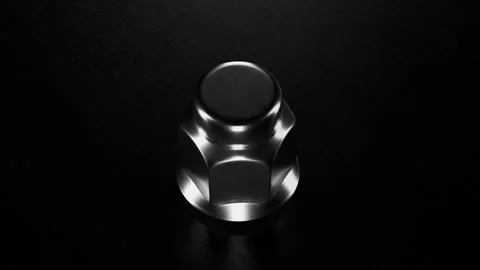 Wheel Nut Silver Close-Up Showcase With Intricate Details and Smooth Surfaces Stock Footage 320246217