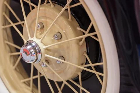 Wheel on old-timer Foto stock