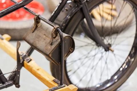 Wheel on old-timer 스톡 사진