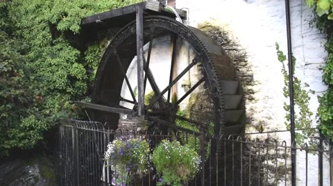 The wheel of an old watermill Stock Footage 63078228