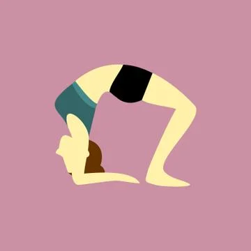 Wheel Pose Yoga Posture Vector Illustration Stock Illustration