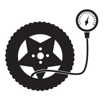 Wheel pressure on white background. auto service sign. car repair symbol. Stock Illustration